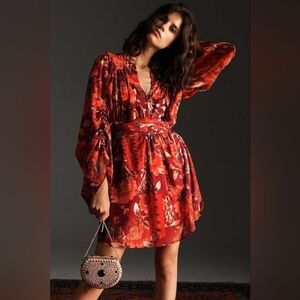 Topshop Floral Red Dress